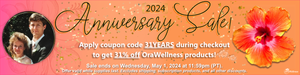 2024 Anniversary Sale! Apply coupon code 31YEARS during checkout to get 31% off OraWellness products! Sale ends on Wednesday, May 1, 2024 at 11:59pm (PT). Offer valid while supplies last. Excludes shipping, subscription products, and all other discounts.